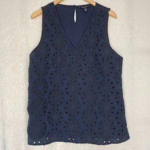 Banana Republic Layered Eyelet Sleeveless Top